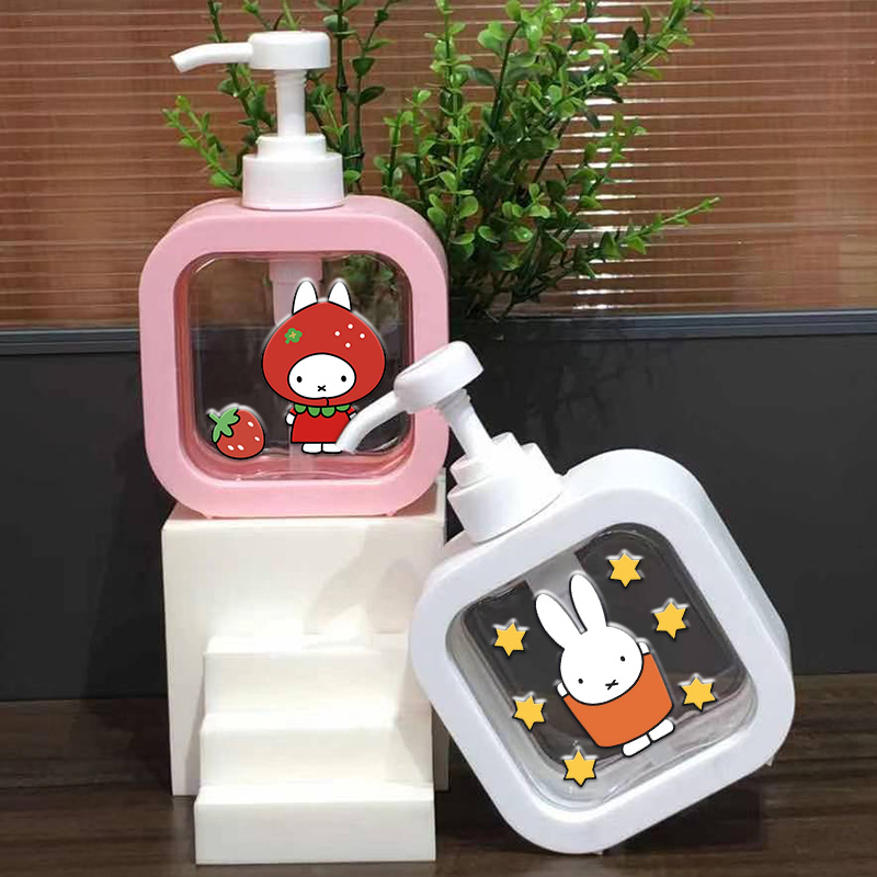 Home Goods Bathroom - 300ML Miffy-Serie Badepumpflasche, leer, nachfüllbar, Cartoon-Lotion-Spender,