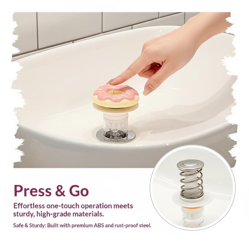Home Hardware Bathroom Sinks - Niedlicher Keramik-Donut-Abflussstopfen für Waschbecken und Duschabläufe,