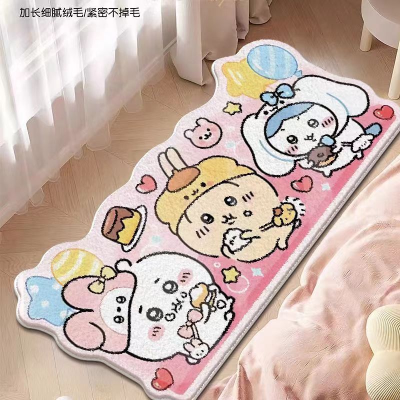 Home Goods Bathroom Accessories - Niedlicher Chiikawa Plüsch-Bettvorleger Cartoon Usagi Hachiware