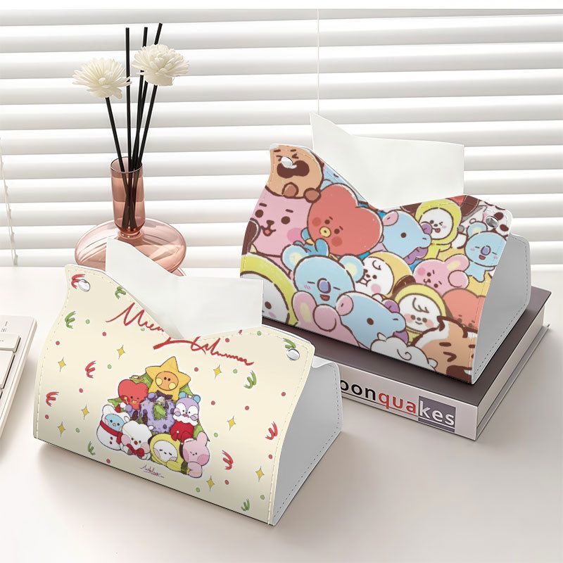 Home Goods Bathroom - BT21 Idol-Handtuchbox mit Cartoon-Auto-Motiv. Geeignet zum
