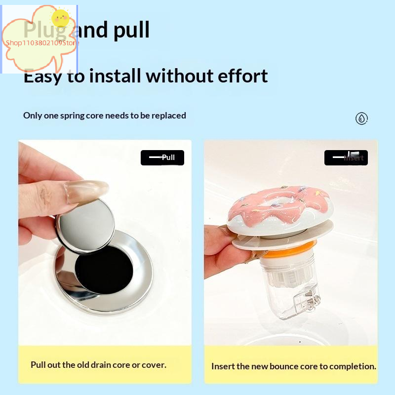 Home Hardware Bathroom Sinks - 【HT】Niedlicher Keramik-Donut-Abflussstopfen für Waschbecken und Duschabläufe,