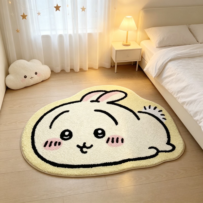 Home Goods Bathroom - -Chiikawa！！！ Cartoon-Teppich Anime Hachiware Usagi Plüsch-Bodenmatte
