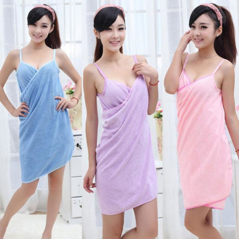 Home Bathroom With Sauna - Frauen Tragbar Roben Bad Handtuch Für