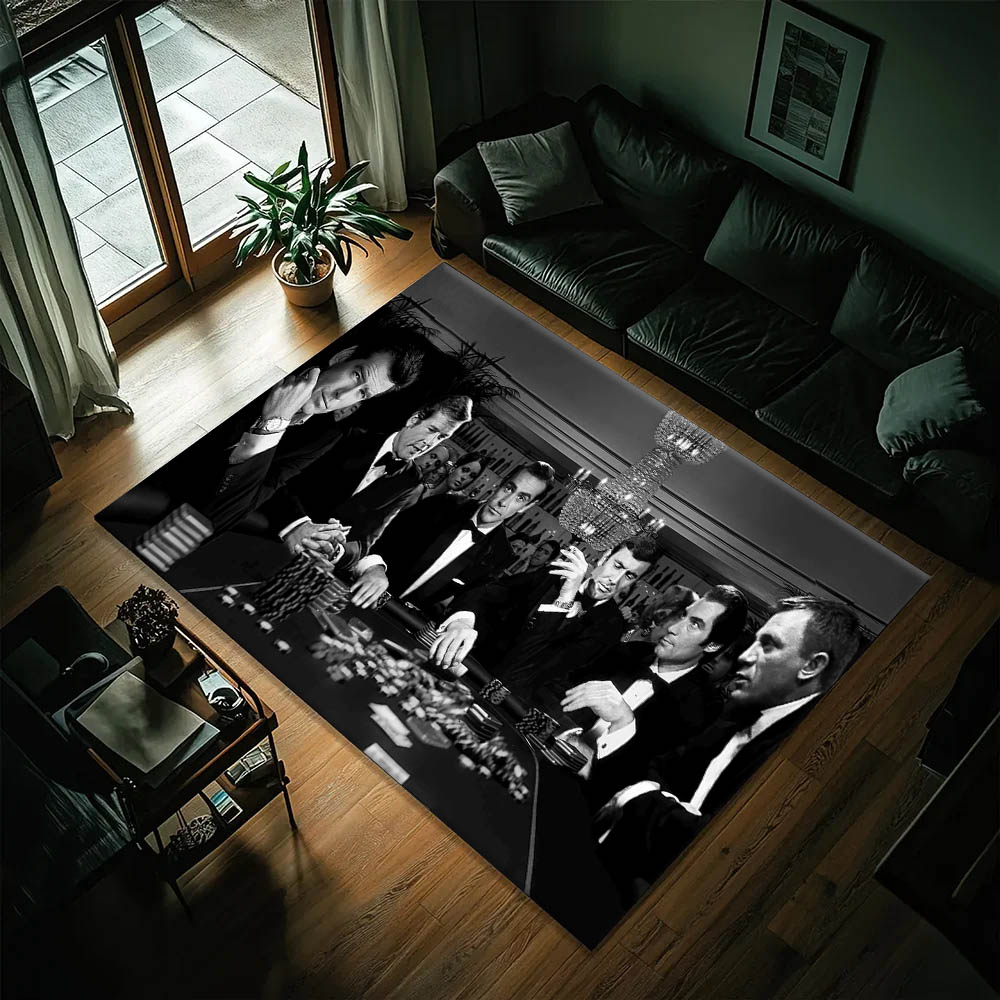 Home Bathroom Movie - 3D-Spionagefilm-Klassiker Poker J-Jame-s B-Bond Filmteppich Kunstteppich