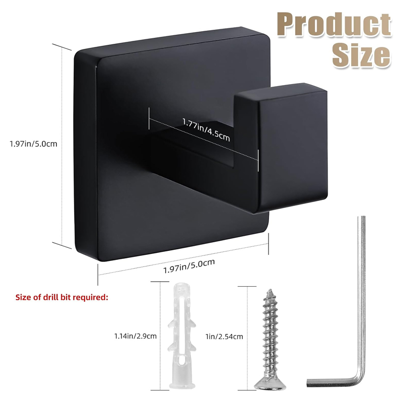 Mattschwarzer Handtuchhaken au – Robe Hook Adhesive Bewertung und Preis