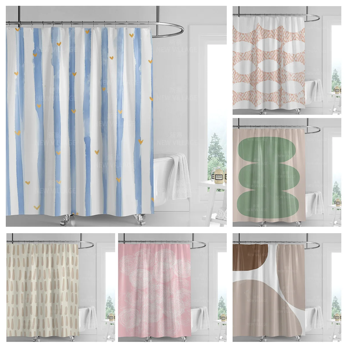 Abstrakter geometrischer Graff – Shower Curtain Liner Bewertung und Preis