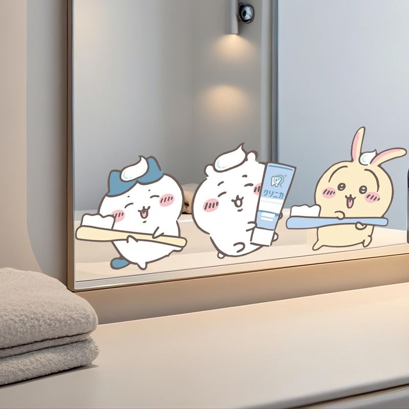 Heiße Chiikawa Spiegelaufklebe – Home Goods Bathroom Accessories Bewertung und Preis