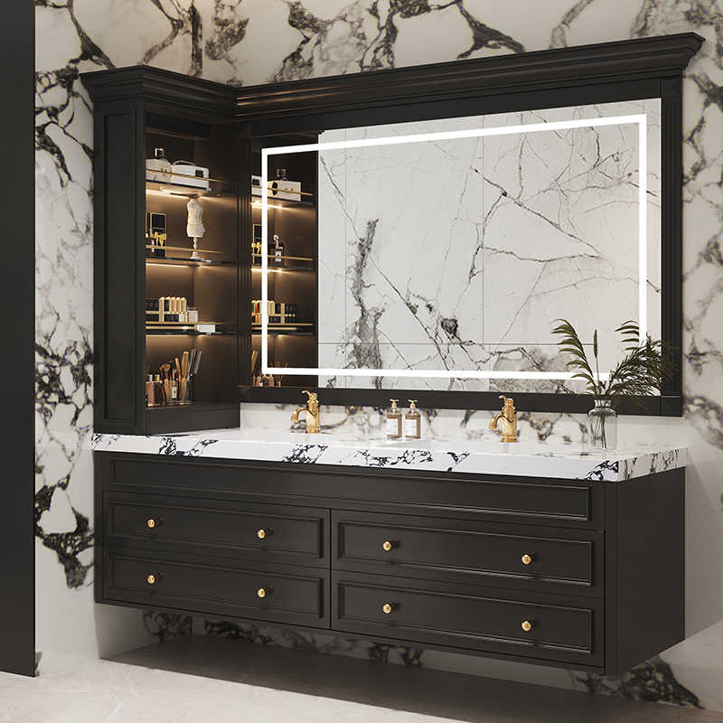 Schwarzer Designer-Badezimmers – Home Bathroom Vanity Combo Bewertung und Preis