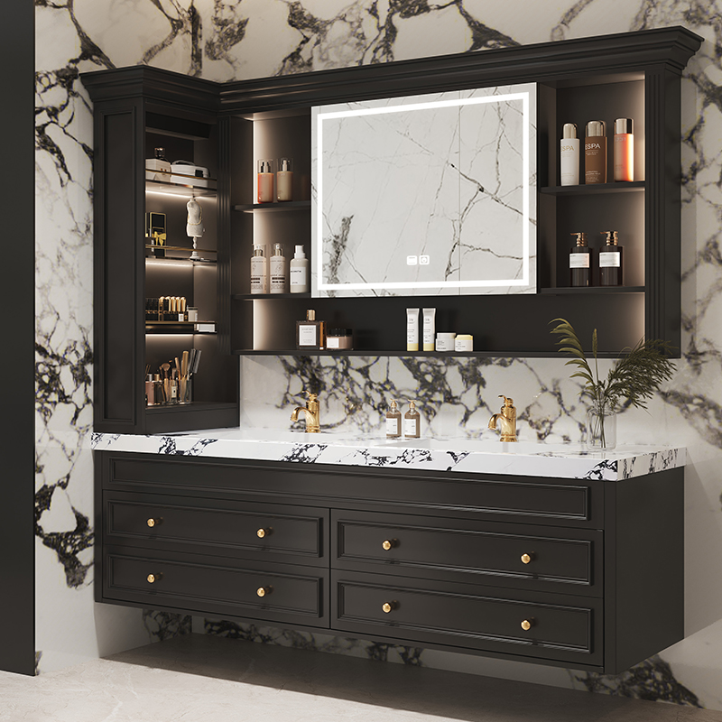 Schwarzer Designer-Badezimmers – Home Bathroom Vanity Combo Bewertung und Preis