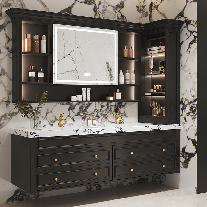 Schwarzer Designer-Badezimmers – Home Bathroom Vanity Combo Bewertung und Preis