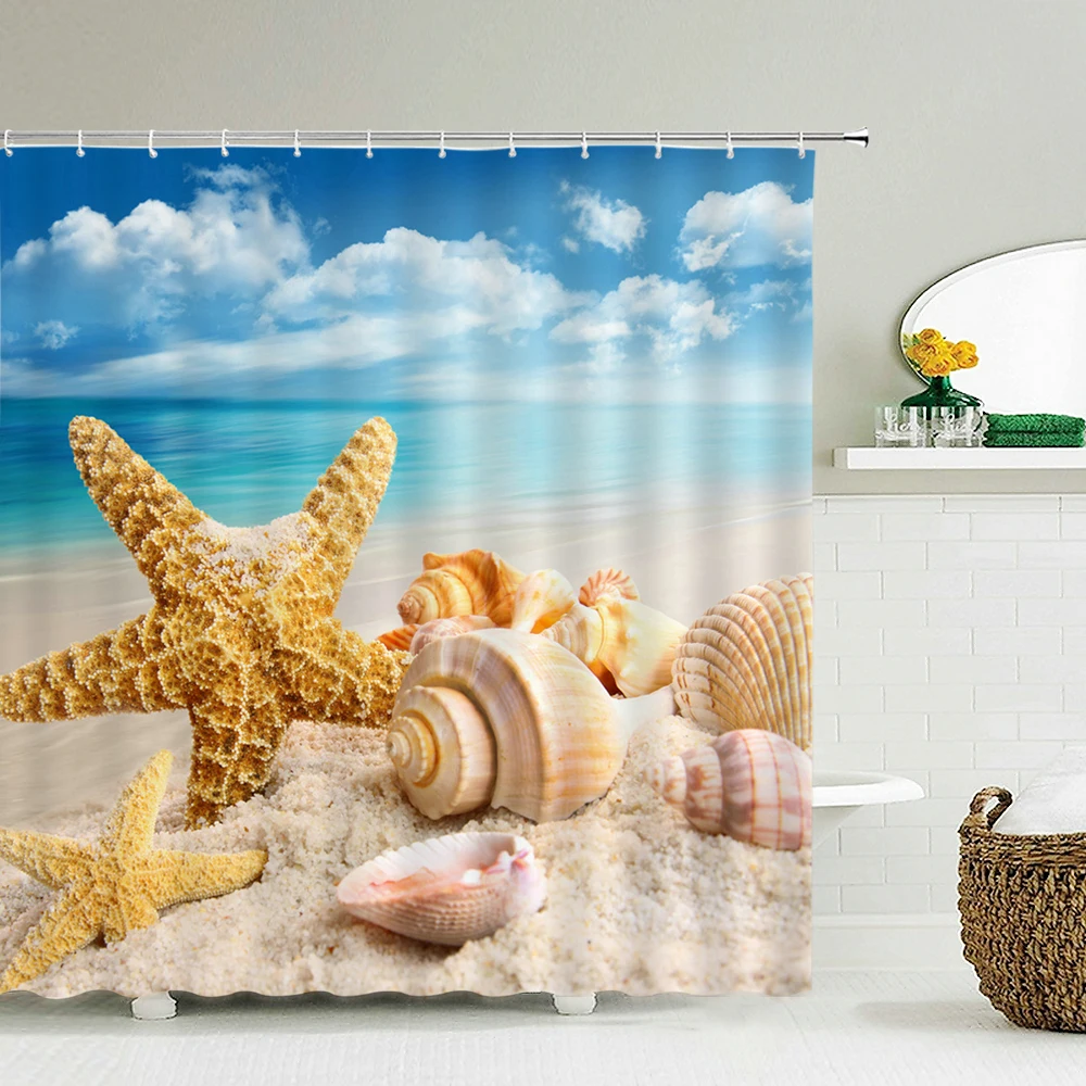 Meereslandschaft Strand Duschv – Shower Curtain Liner Bewertung und Preis