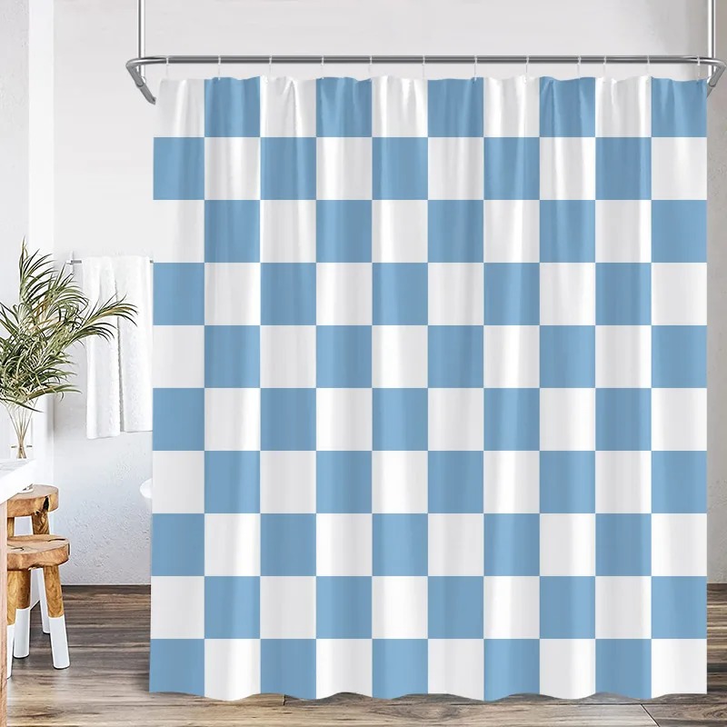 Schwarz-weiß karierter Duschvo – Shower Curtain Liner Bewertung und Preis
