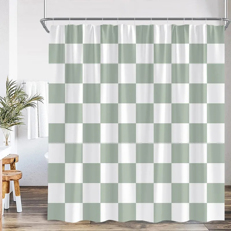 Schwarz-weiß karierter Duschvo – Shower Curtain Liner Bewertung und Preis