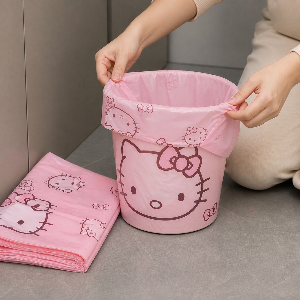 Rosa Cartoon-Katzen-Motiv Müll – Home Goods Bathroom Bewertung und Preis
