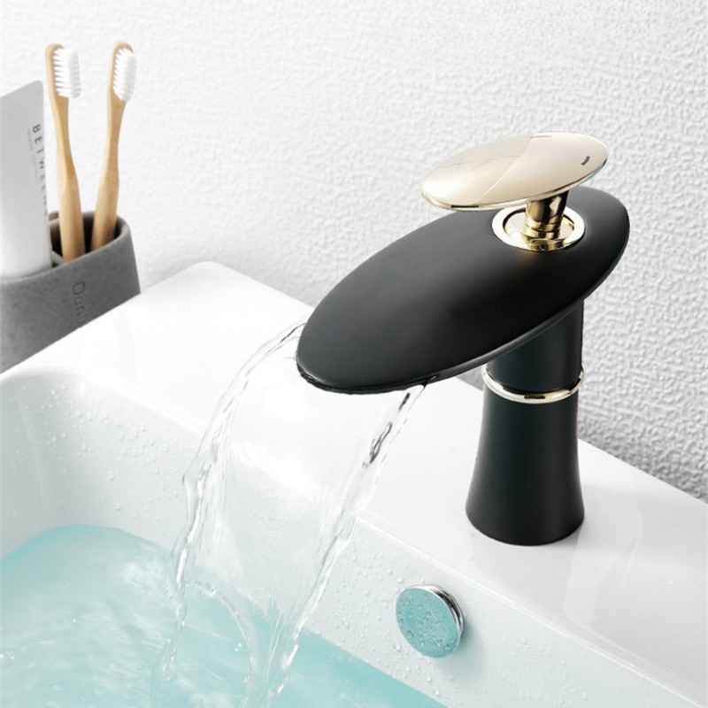 Weiß/Schwarz Gold Wasserfall B – Home Hardware Bathroom Sinks Bewertung und Preis