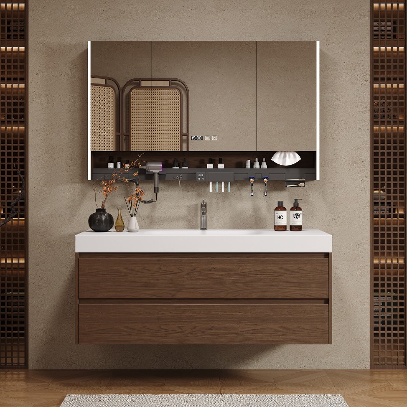 Holztrennwände Badezimmerschra – Home Bathroom Vanity Combo Bewertung und Preis