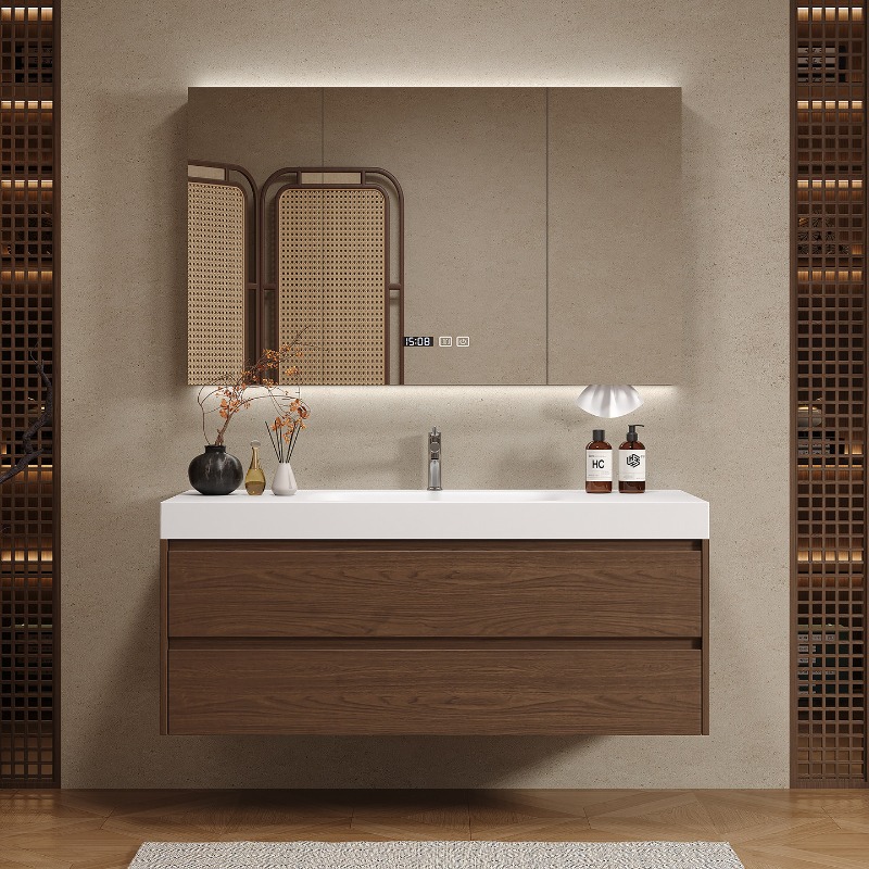Holztrennwände Badezimmerschra – Home Bathroom Vanity Combo Bewertung und Preis